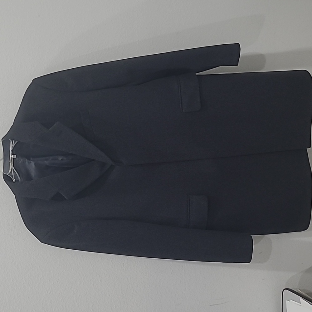 Banana Republic Grey Wool Oversized Hidden Placket Longline Trench Coat Size L